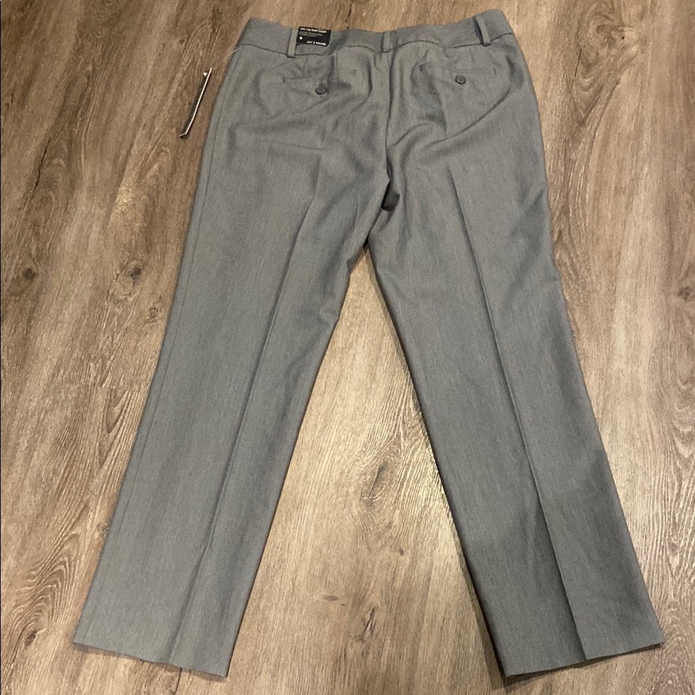 Zac & Rachel Slim Leg Short Length Solid Dress Pants Grey 8 NWT - Picture 5 of 8